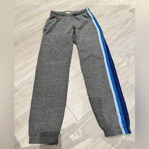 Aviator Nation Grey and Blue Striped Sweatpants - XS